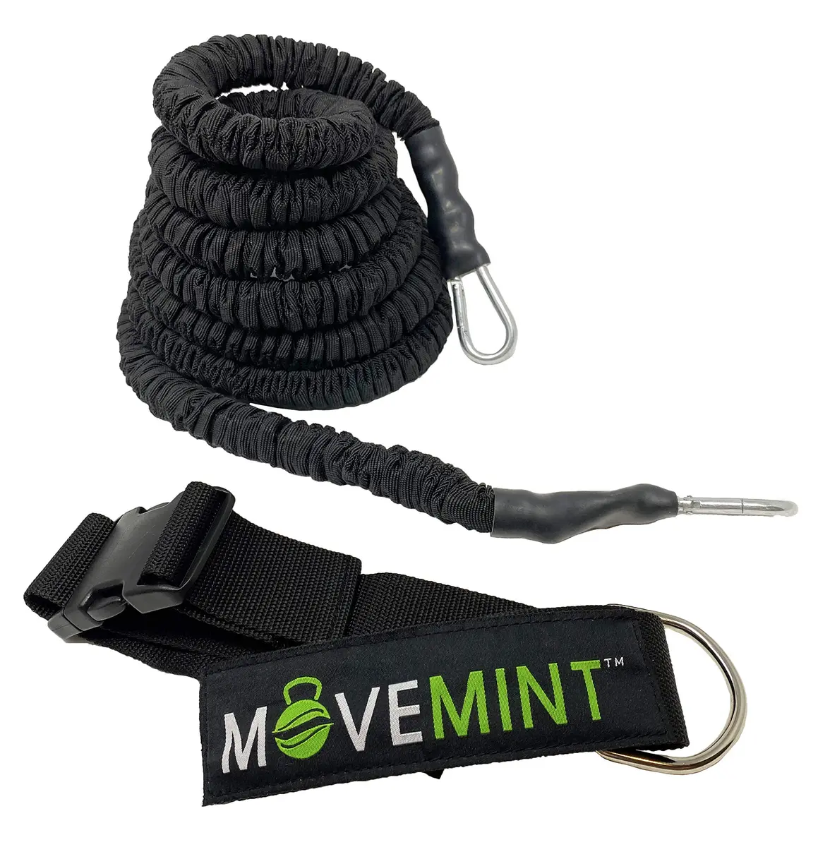 MOVEMINT 33ft Speed Bungee Band Trainer with 90+lbs Resistance | Heavy Duty Snap-On Buckle & Safety Skin - main product image