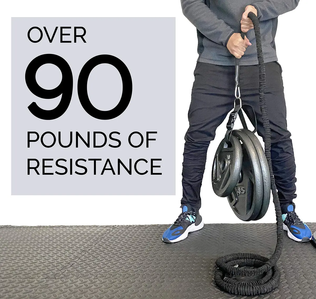 MOVEMINT 33ft Speed Bungee Band Trainer with 90+lbs Resistance | Heavy Duty Snap-On Buckle & Safety Skin - view 3