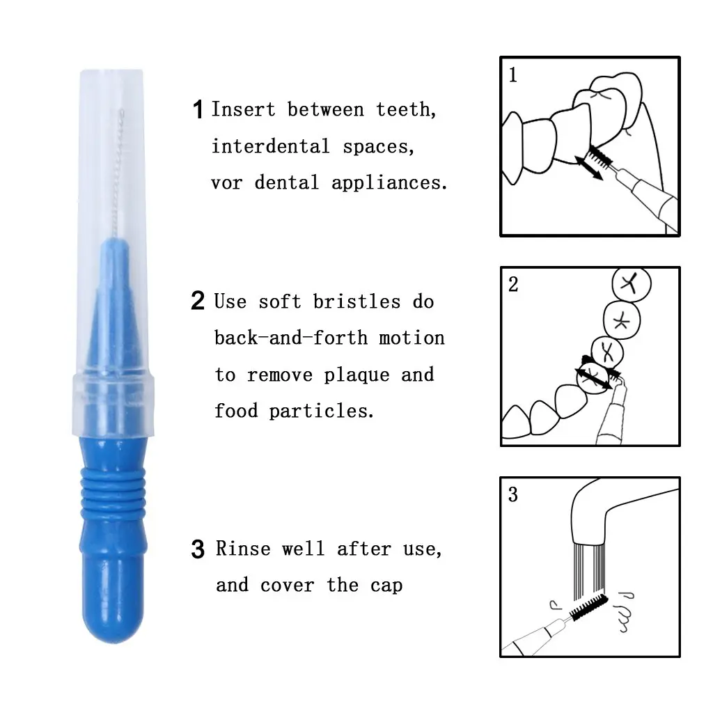 ewinever Interdental Brush 50 Count | Safe Nylon Coated for All Family (70-120 chars) - view 5