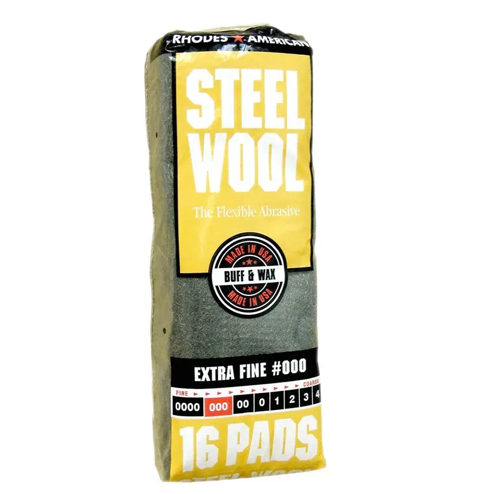 Homax Extra Fine Grade #000 Steel Wool Pads (16 Count, 0.19 kg) | For Cleaning, Polishing, and Refinishing - main product image