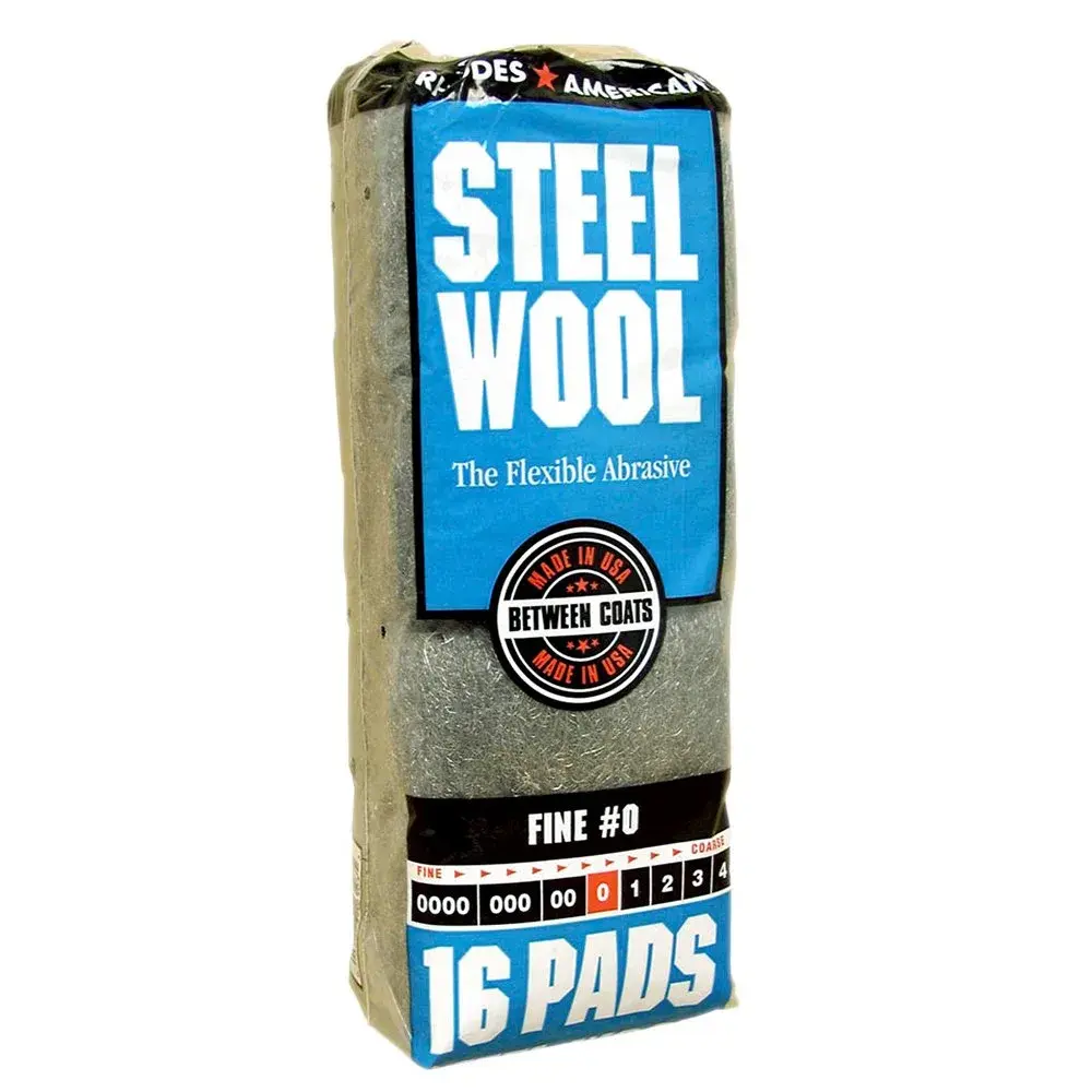 Homax Fine Grade #0 Steel Wool Pads (16-Pack, 0.2 kg) | For Polishing, Buffing & Refinishing - main product image