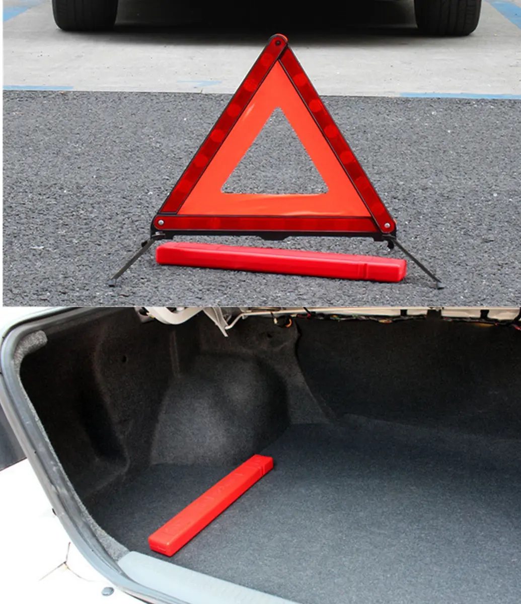 KAFEEK Reflective Warning Triangle Set of 3 | Foldable, Stable, and Highly Visible for Roadside Safety - view 6
