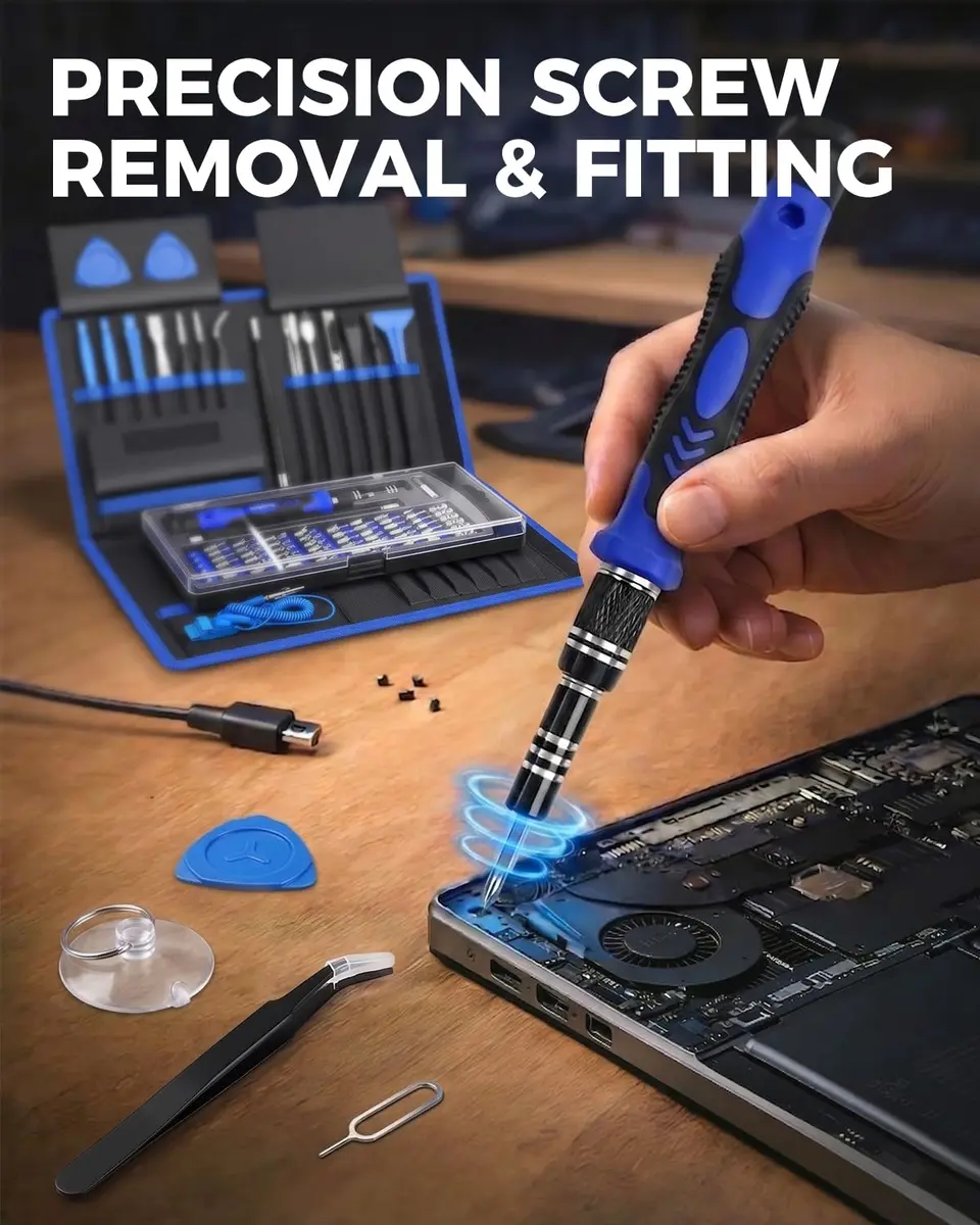 UnaMela 80 IN 1 Professional Computer Repair Tool Kit, Precision Screwdriver Set | 56 Bits, Anti-Static, Magnetizer, Durable Chrome Vanadium Steel - view 2