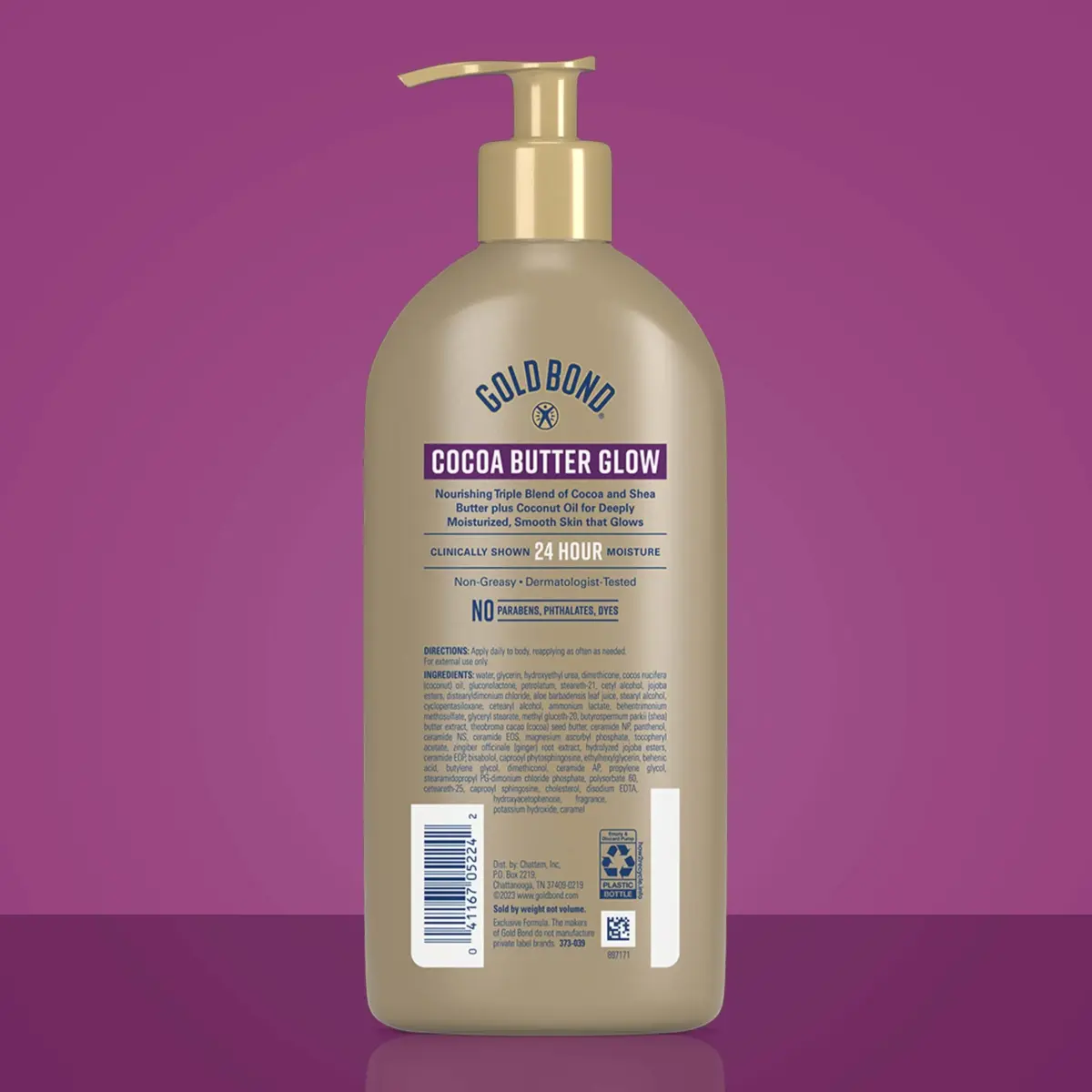 Gold Bond Cocoa Butter Glow Daily Hydrating Lotion 400ml (14 oz) | Exfoliates, Hydrates, and Locks Moisture for Dry Skin - view 3