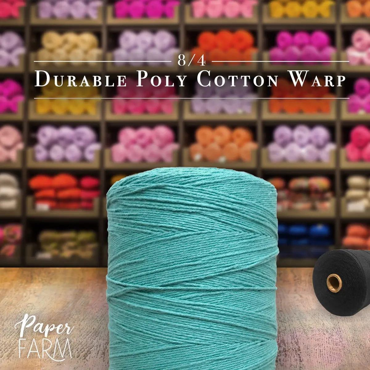Paper Farm Durable Loom Warp Thread (Turquoise) 8/4 | 800 Yards for Weaving - view 3