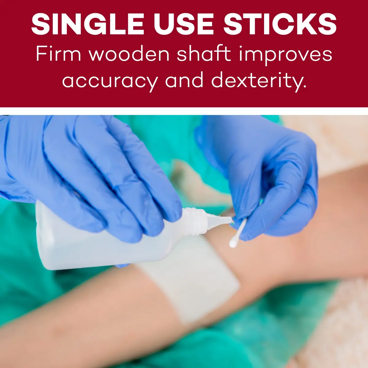 Dealmed 6 inch Sterile Cotton-Tipped Applicators - 200 Count | Medical Grade for Skin Cleaning & Medication Application - view 6