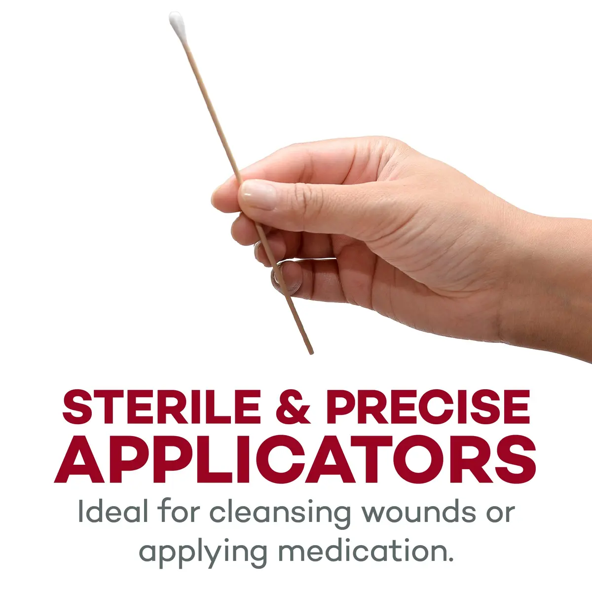Dealmed 6 inch Sterile Cotton-Tipped Applicators - 200 Count | Medical Grade for Skin Cleaning & Medication Application - view 3