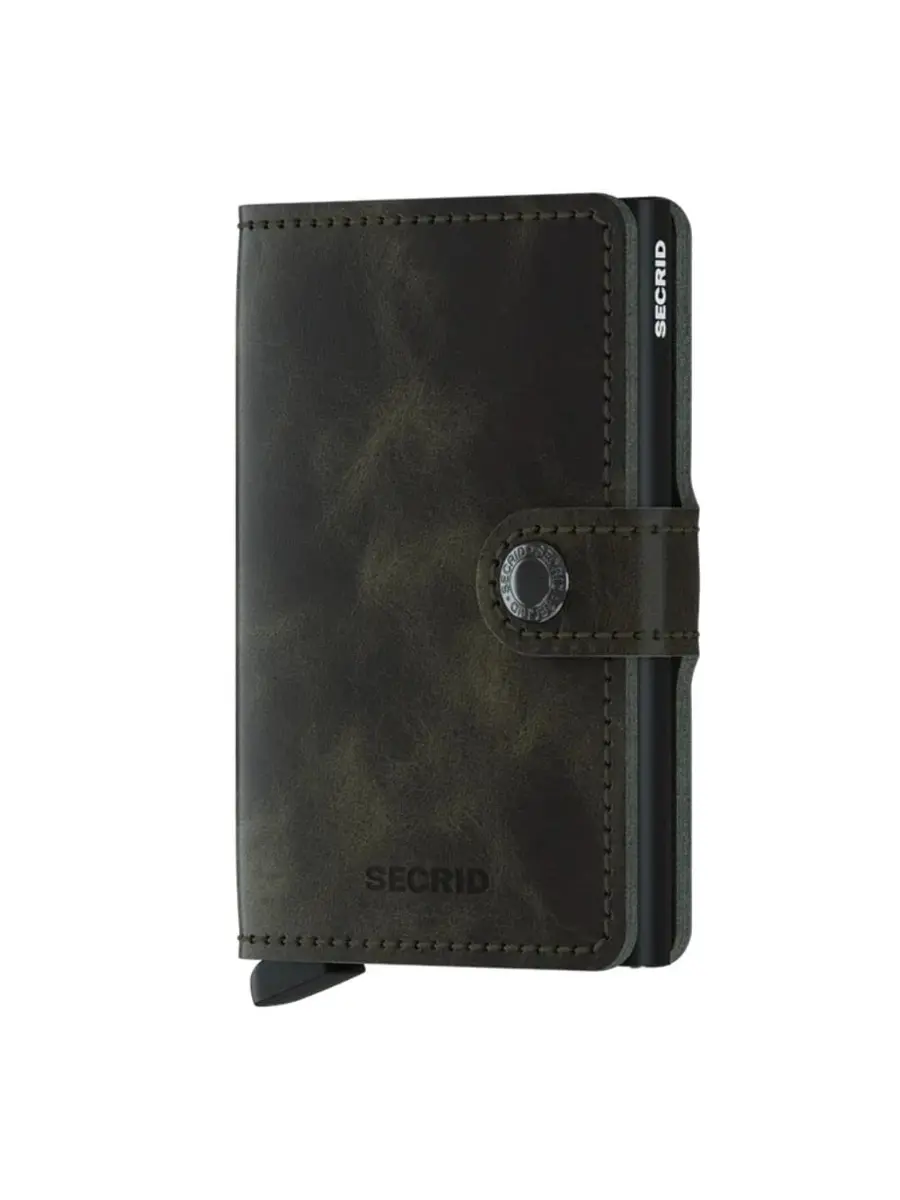 SECRID Vintage Leather Miniwallet Card Holder - 6.5cm x 10.2cm x 2.1cm | Holds 6 Cards - main product image
