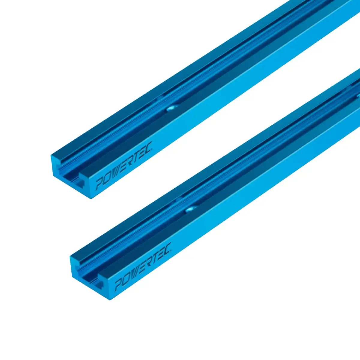 POWERTEC 71118 24 Inch Double-Cut Profile Universal T-Track with Predrilled Mounting Holes | Versatile Woodworking Accessory - main product image