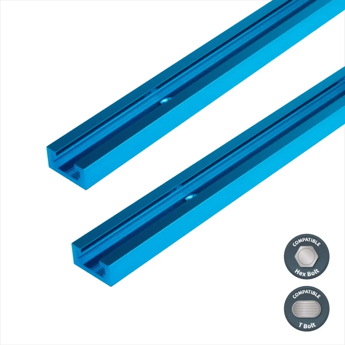 POWERTEC 71118 24 Inch Double-Cut Profile Universal T-Track with Predrilled Mounting Holes | Versatile Woodworking Accessory - view 8