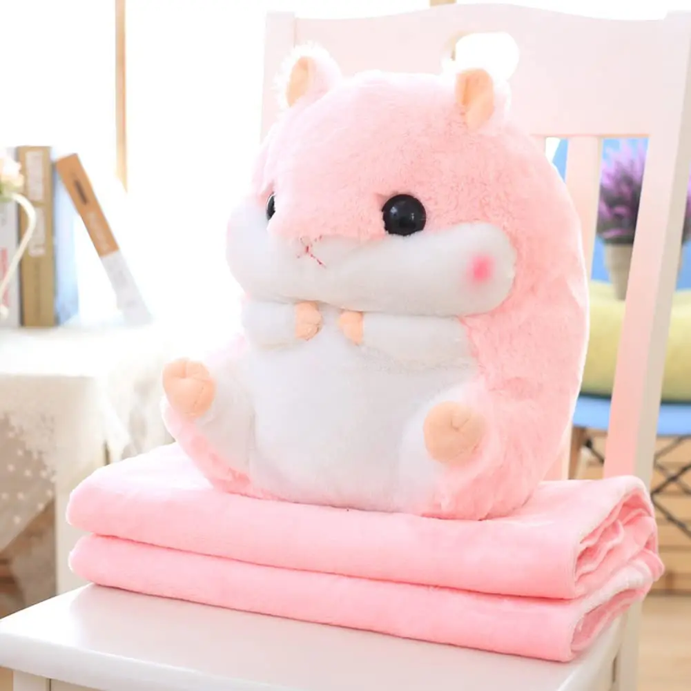YunNasi Plush Hamster Stuffed Animal Toy with Blanket 19.7 Inches Pink | Soft, Plush & Safe for Kids - main product image