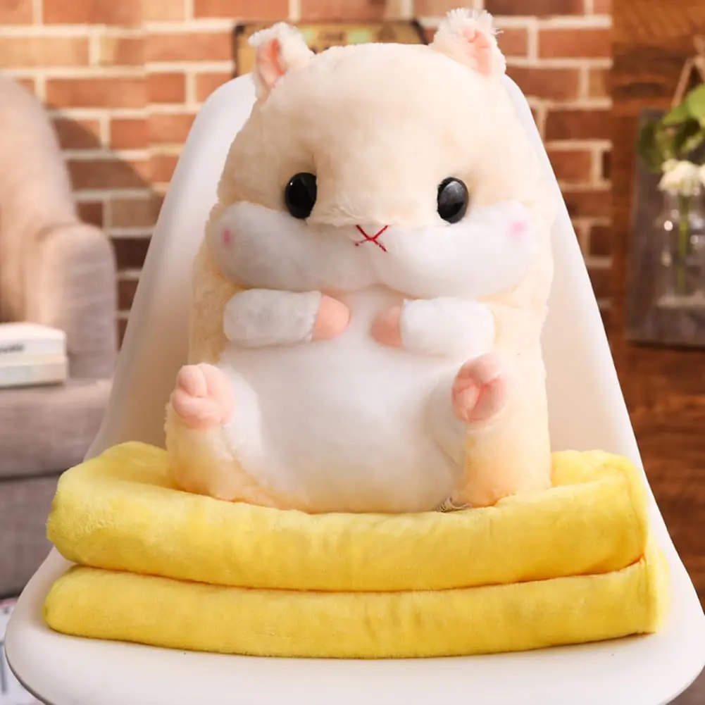 YunNasi Plush Hamster Stuffed Animal Toy with Blanket 19.7 Inches Pink | Soft, Plush & Safe for Kids - view 6