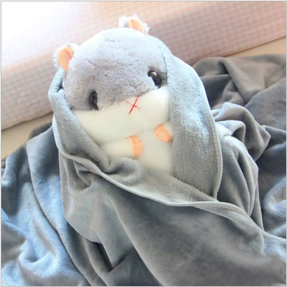 YunNasi Plush Hamster Stuffed Animal Toy & Blanket Set 19.7 Inches Light Brown | Soft, Safe & Multi-Functional - view 5