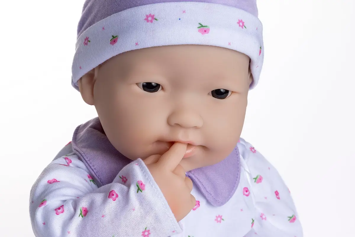 Berjusa La Baby Asian 20-inch Soft Body Doll | Washable, Removable Purple Outfit with Hat and Pacifier | For Children 2 Years + - view 5
