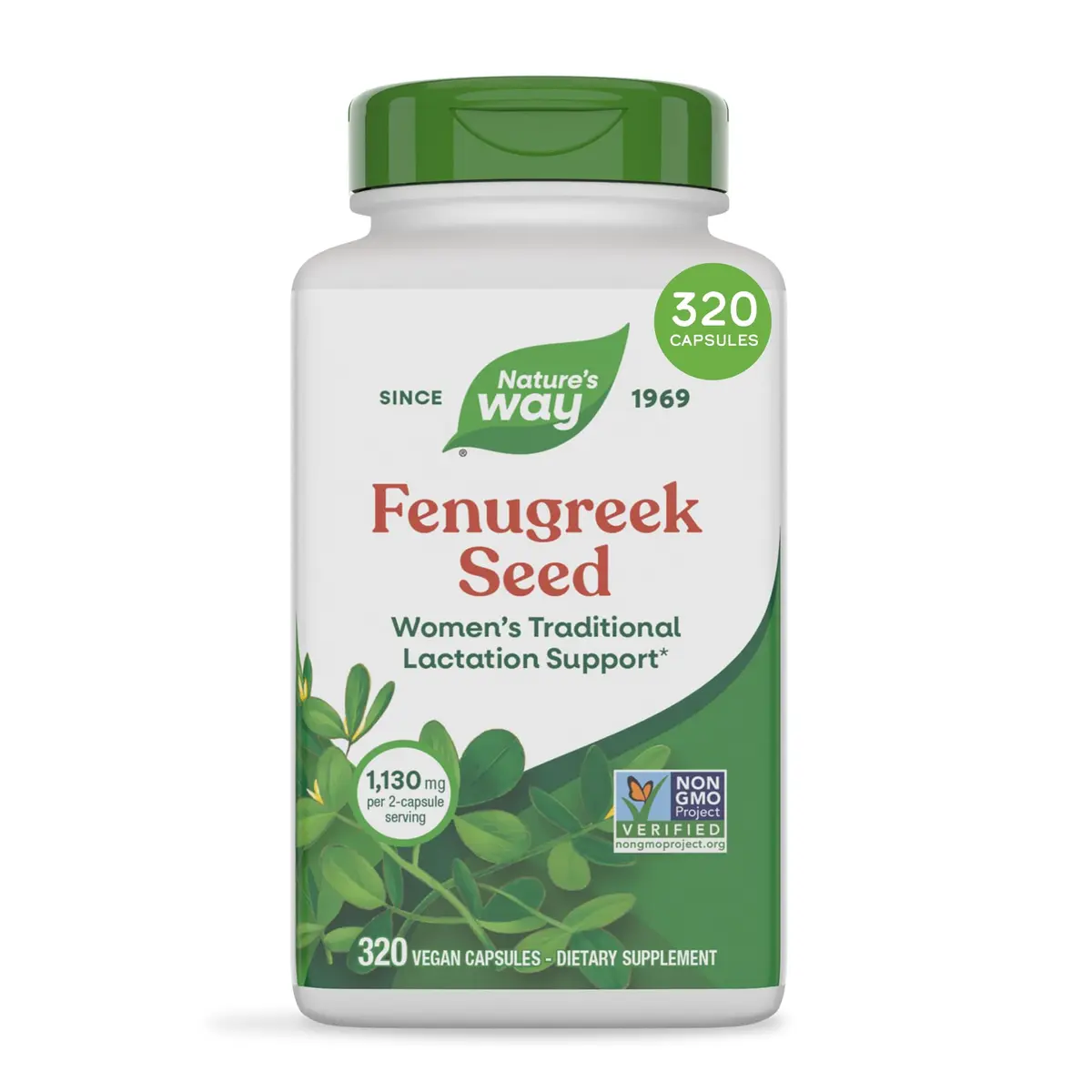 Nature's Way Fenugreek Seed Capsules 320 Count | Traditional Lactation Support for Indian Mothers - main product image