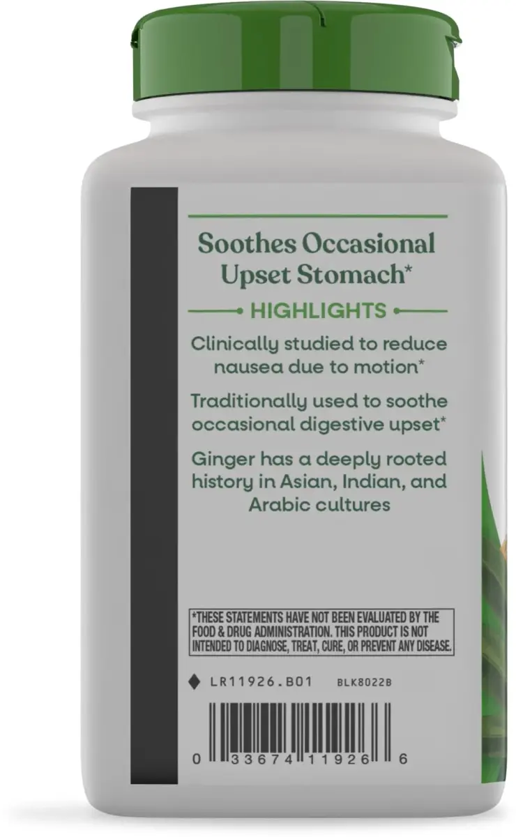 Nature's Way Ginger Root Capsules 1100 mg per Serving, 240 Count | Vegan, Non-GMO Project Verified - view 9