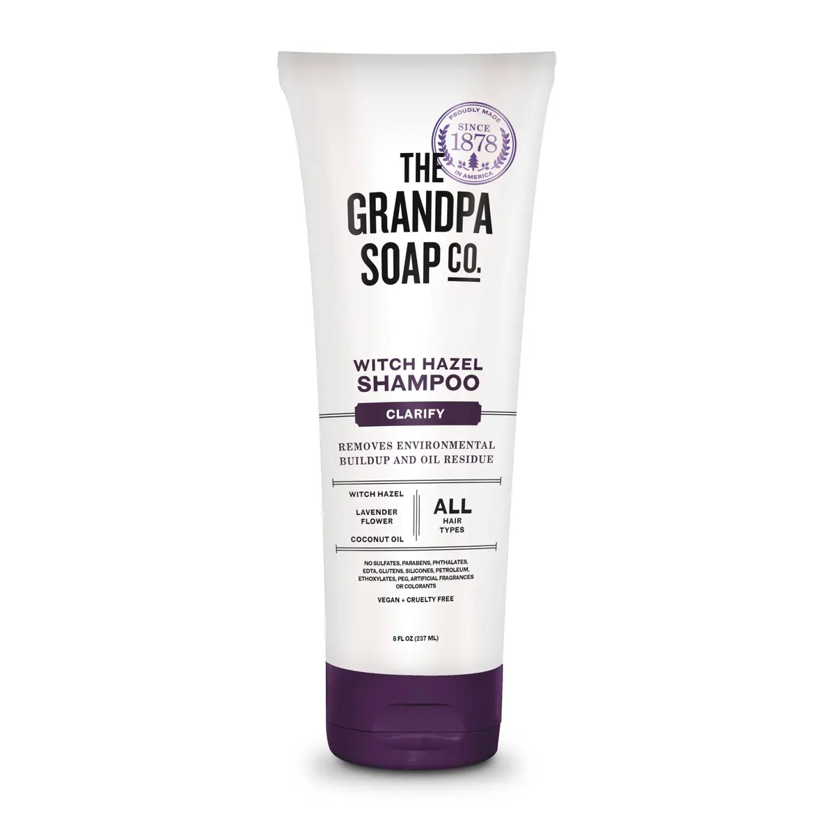 The Grandpa Soap Company Witch Hazel Shampoo 8 Fl Oz | Vegan & Cruelty Free, All Hair Types - main product image
