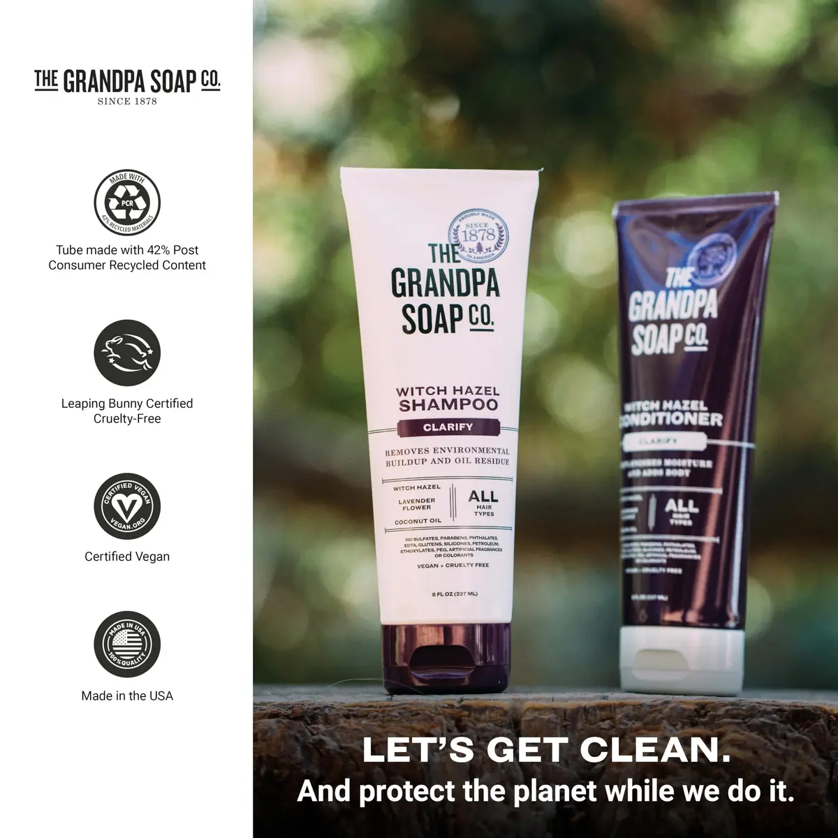 The Grandpa Soap Company Witch Hazel Shampoo 8 Fl Oz | Vegan & Cruelty Free, All Hair Types - view 6