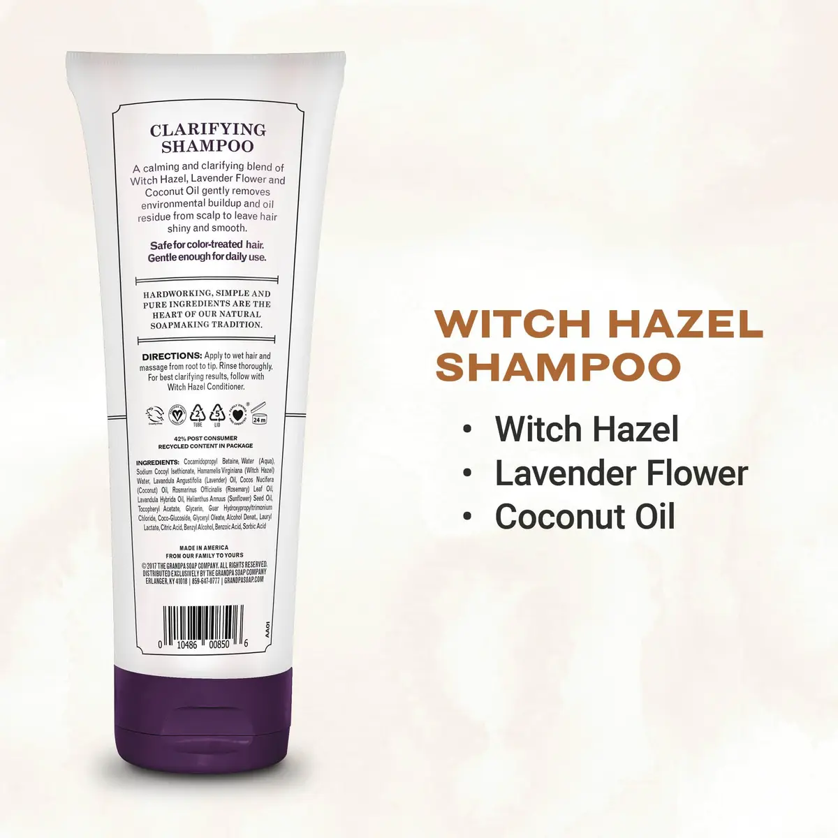 The Grandpa Soap Company Witch Hazel Shampoo 8 Fl Oz | Vegan & Cruelty Free, All Hair Types - view 2
