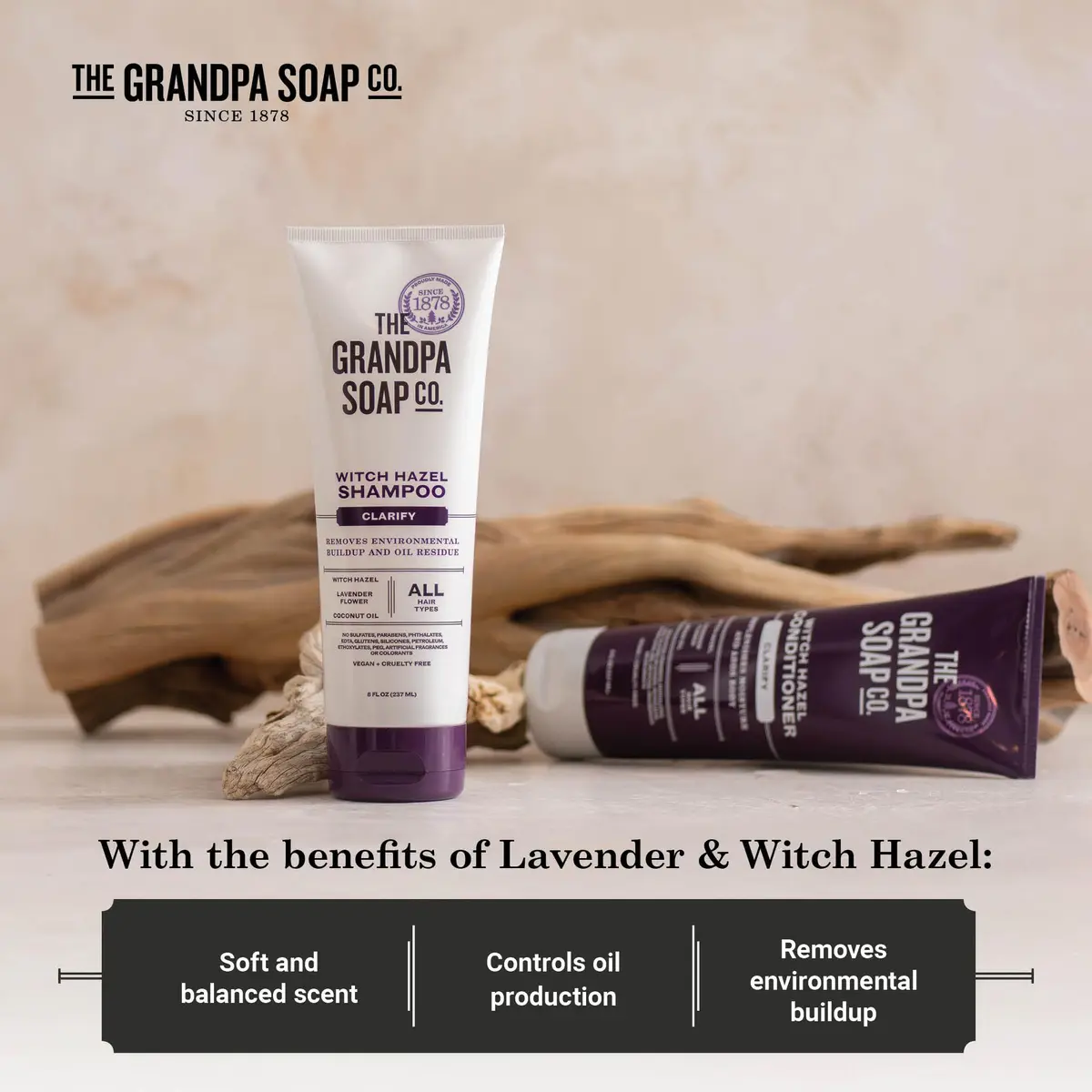 The Grandpa Soap Company Witch Hazel Shampoo 8 Fl Oz | Vegan & Cruelty Free, All Hair Types - view 4
