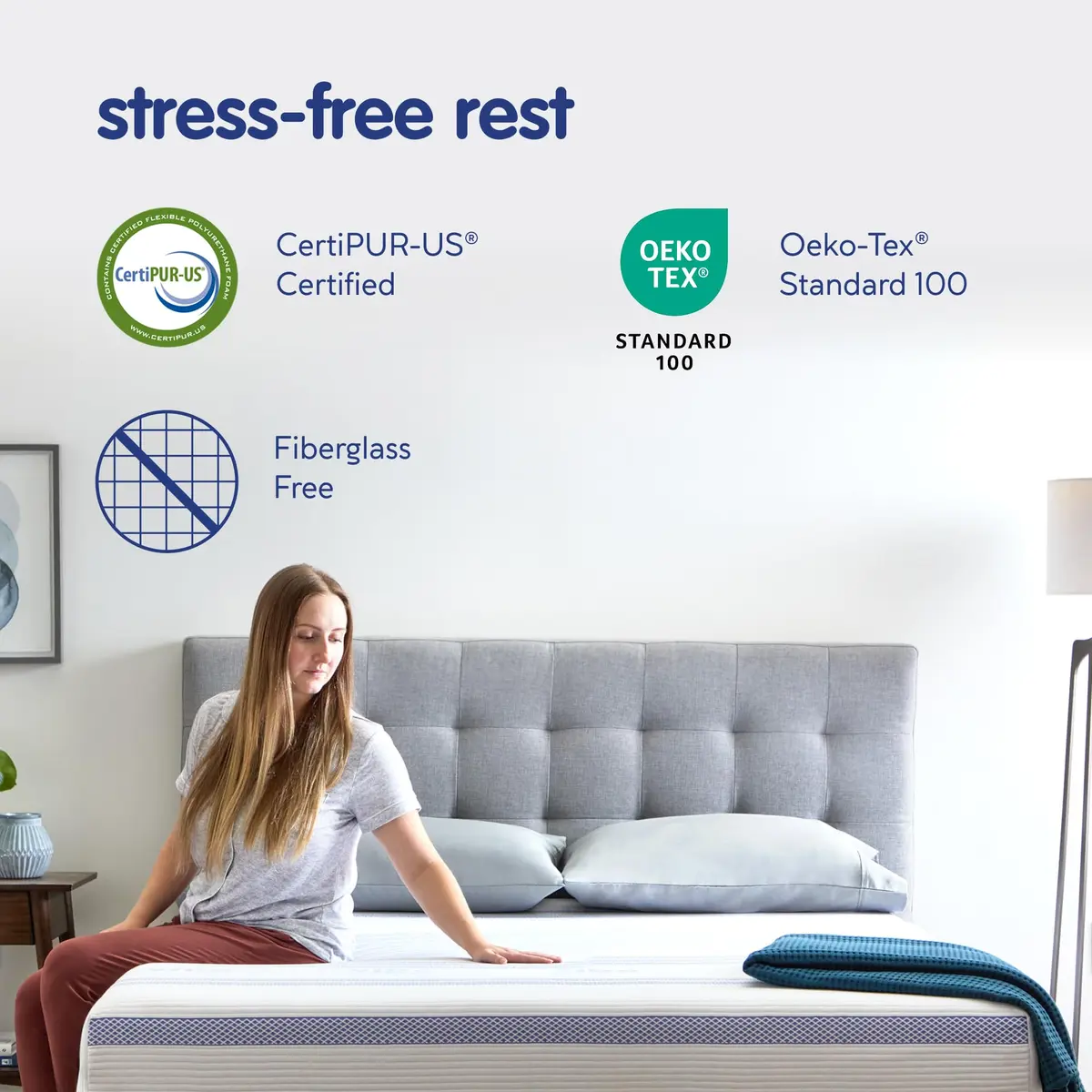 Vibe Gel Memory Foam Mattress 12-Inch Twin | CertiPUR-US Certified Cooling Bed - view 3