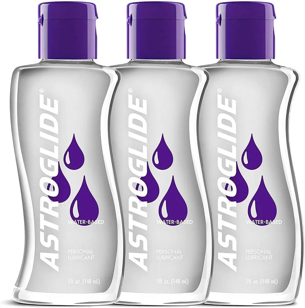 Astroglide Water-Based Lubricant 5 Fl Oz (150 ml) - 3 Pack | Long-Lasting, Condom-Compatible, Hypoallergenic - main product image