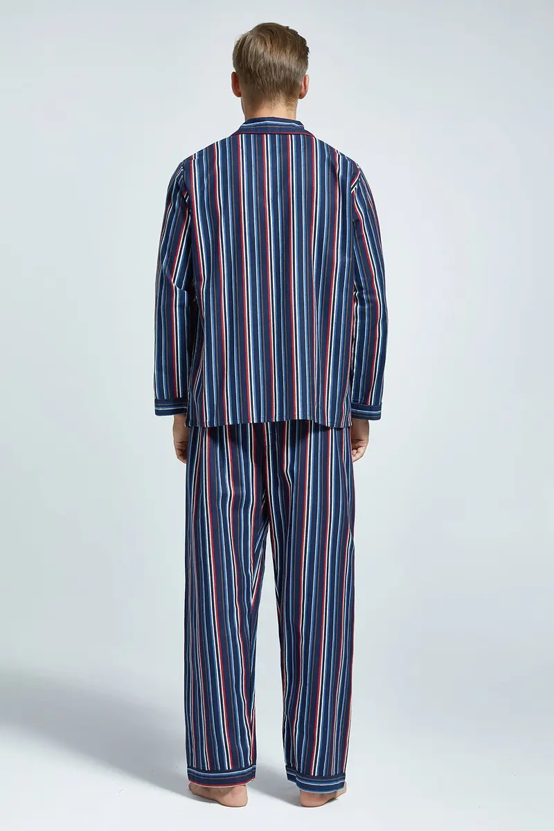 TONY AND CANDICE Men’s Flannel Pajama Set, 100% Cotton Long Sleeve Sleepwear (X-Large, Multicolor Striped) | Relaxed Fit for Comfortable Sleep - view 4