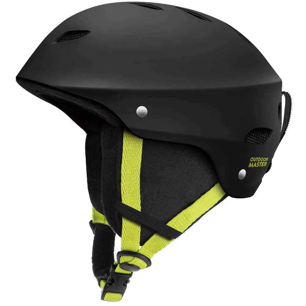 OutdoorMaster Kelvin Ski Helmet - Snowboard Helmet for Men, Women & Youth (Black+Lemon,L) | Comfortable Safety & Ventilation - main product image