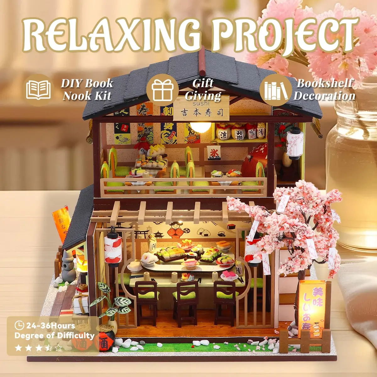 Flever Dollhouse Miniature DIY House Kit 8.7x6.9x8.1 inches | Creative Room with Furniture for Romantic Valentine's Gift - view 5