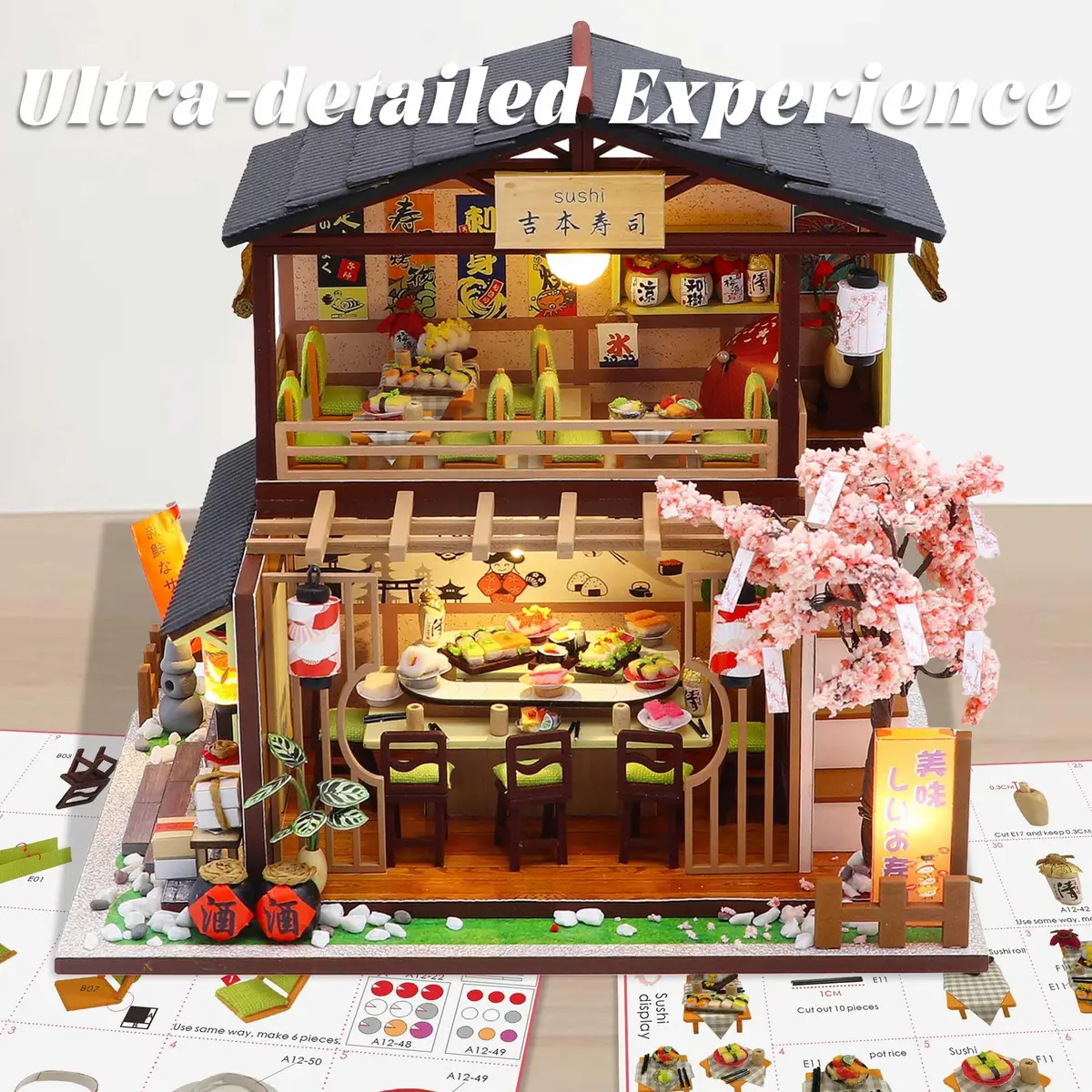 Flever Dollhouse Miniature DIY House Kit 8.7x6.9x8.1 inches | Creative Room with Furniture for Romantic Valentine's Gift - view 7
