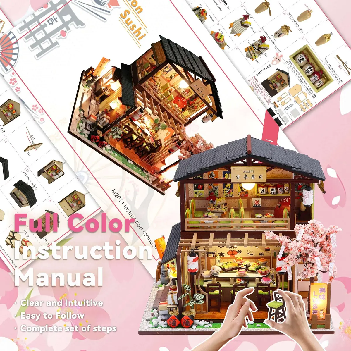 Flever Dollhouse Miniature DIY House Kit 8.7x6.9x8.1 inches | Creative Room with Furniture for Romantic Valentine's Gift - view 9
