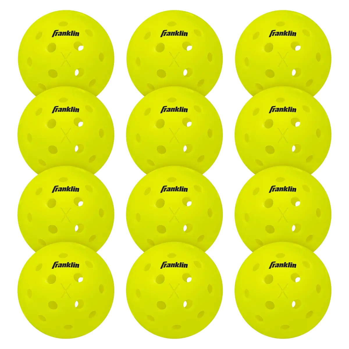 Franklin Sports X-40 Outdoor Pickleballs (12 Pack) | USAPA Approved, Precision Drilled Holes, True Flight & Spin - main product image