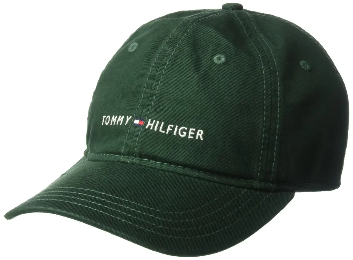 Tommy Hilfiger Men's Logo Dad Baseball Cap, Pine Grove, 100% Cotton | Adjustable Fit for Everyday Wear - main product image