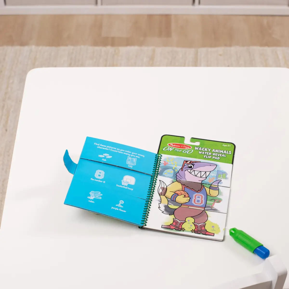 Melissa & Doug On the Go Water Wow! Wacky Animals Flip Pad Activity Book | 4 Reusable Pages & Water Pen - view 9