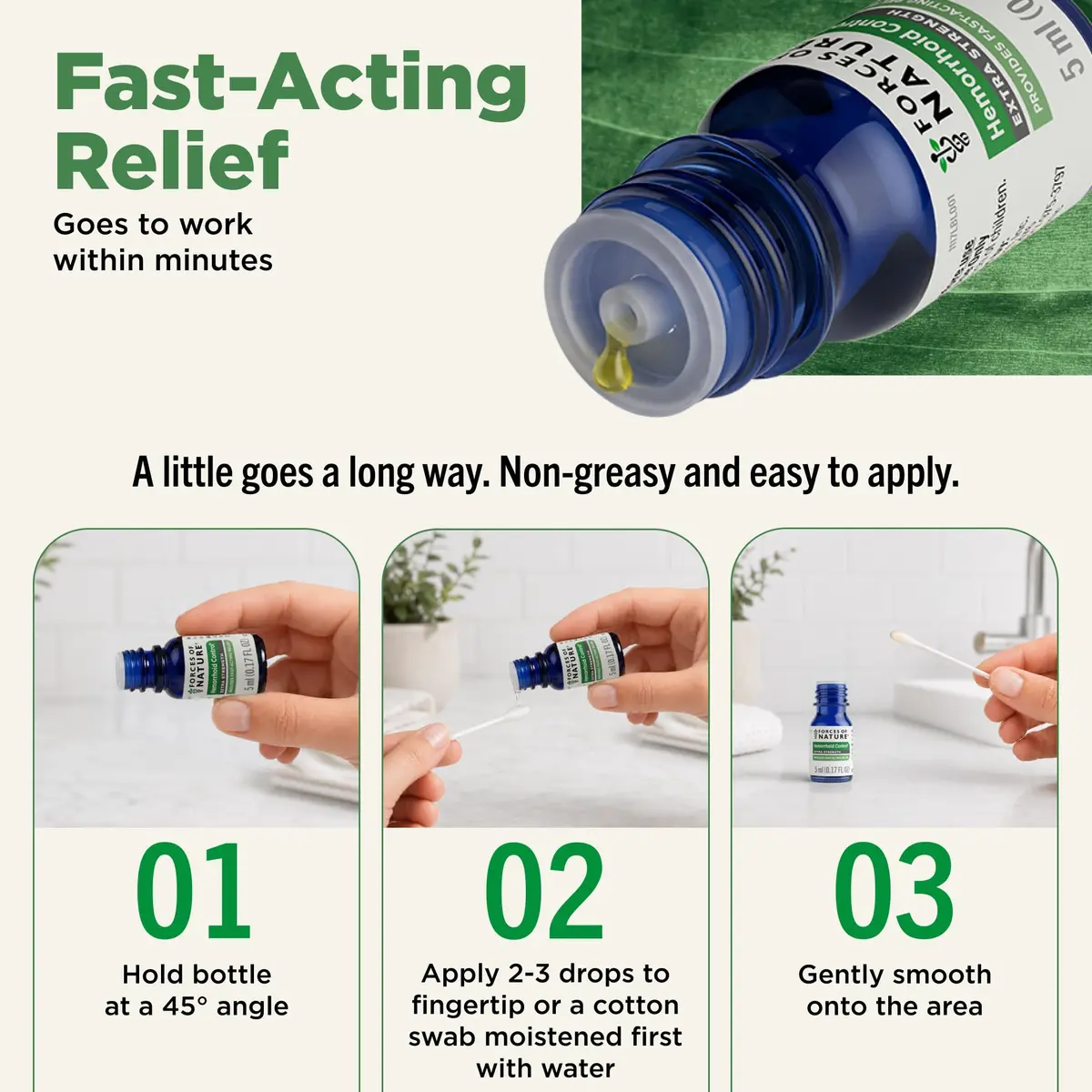 Forces of Nature Hemorrhoid Treatment Extra Strength 5ml | Organic Homeopathic Oil for Fast Relief - view 4