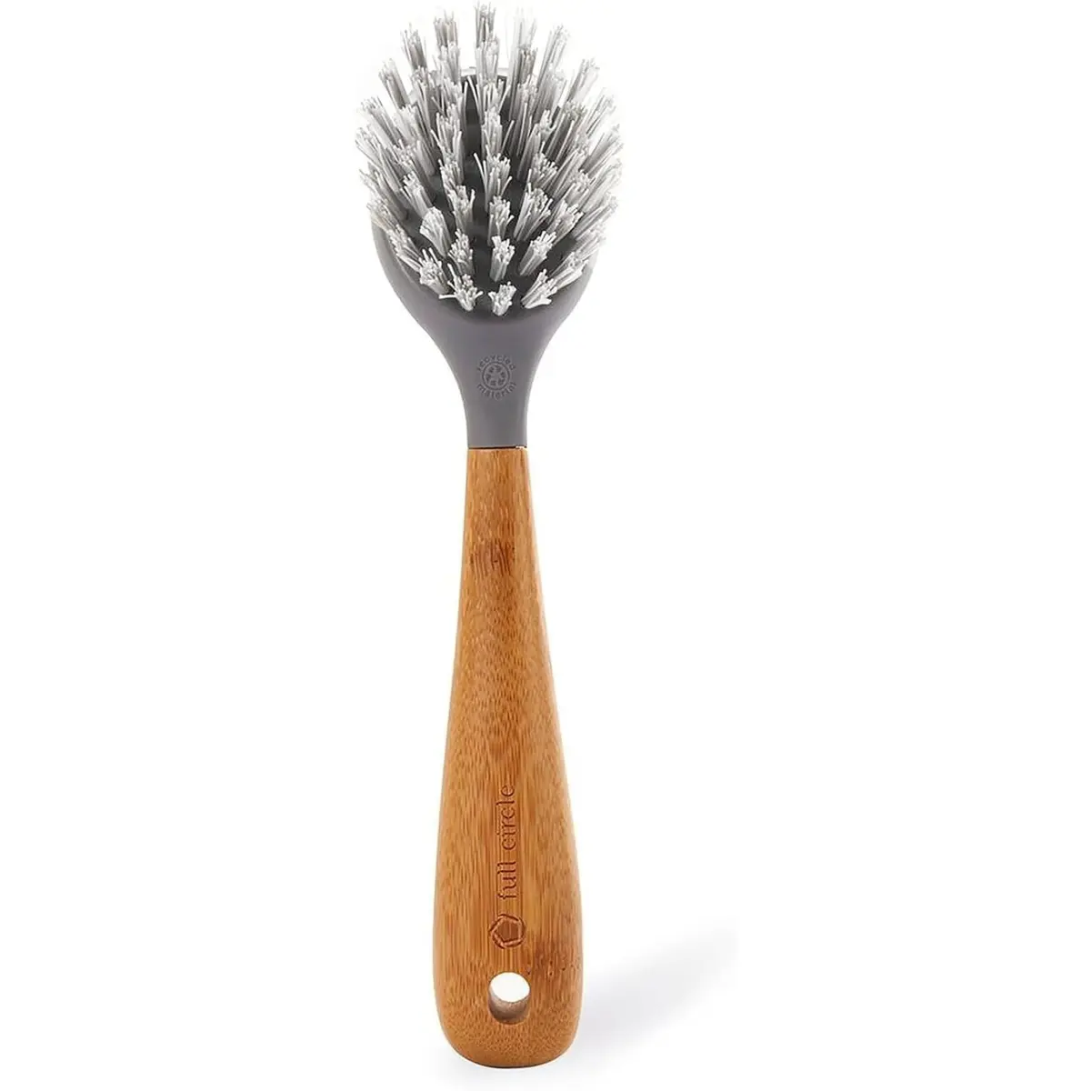 Full Circle Skillet Strong Cast Iron Bamboo Dish Brush & Scraper | Heavy-Duty Bristles for Tough Cookware - main product image