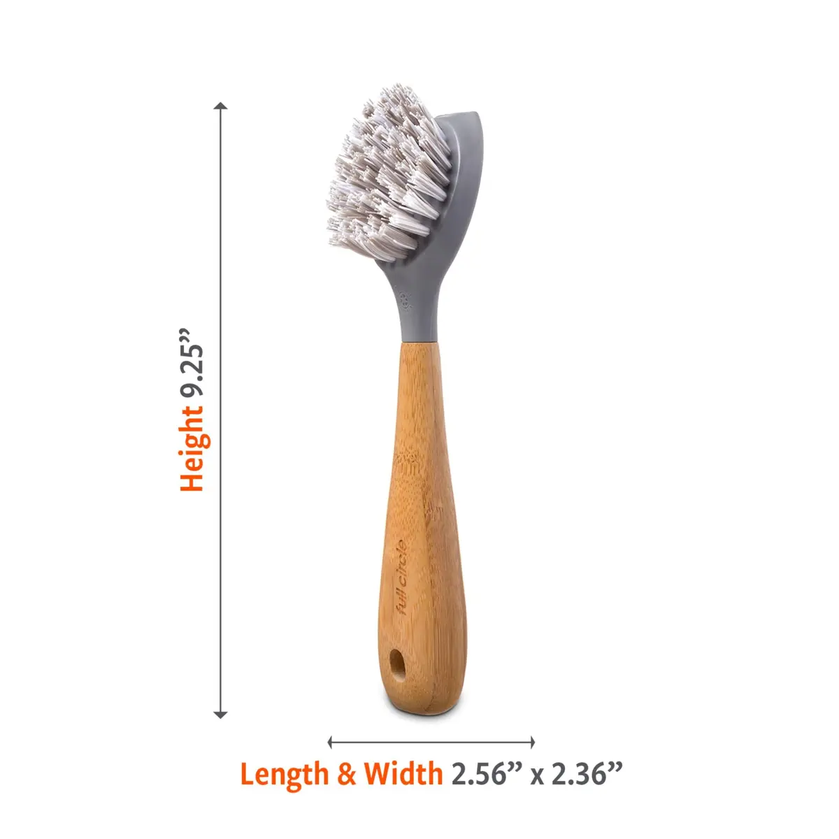 Full Circle Skillet Strong Cast Iron Bamboo Dish Brush & Scraper | Heavy-Duty Bristles for Tough Cookware - view 2