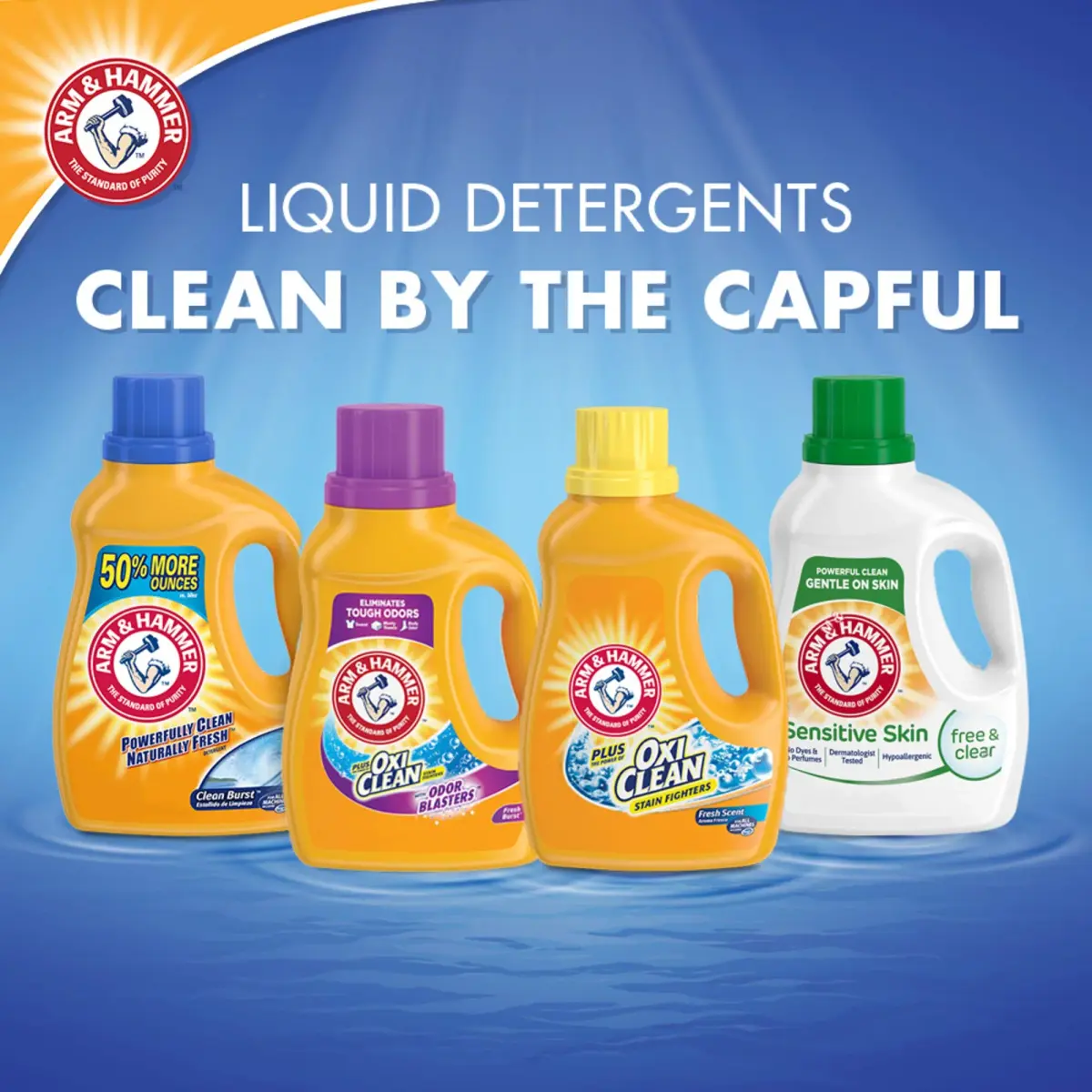 Arm & Hammer Plus OxiClean Odor Blasters Fresh Burst Liquid Laundry Detergent, 3625ml (122.5 Fl Oz) (70 Loads) | Odor Elimination Power - view 2