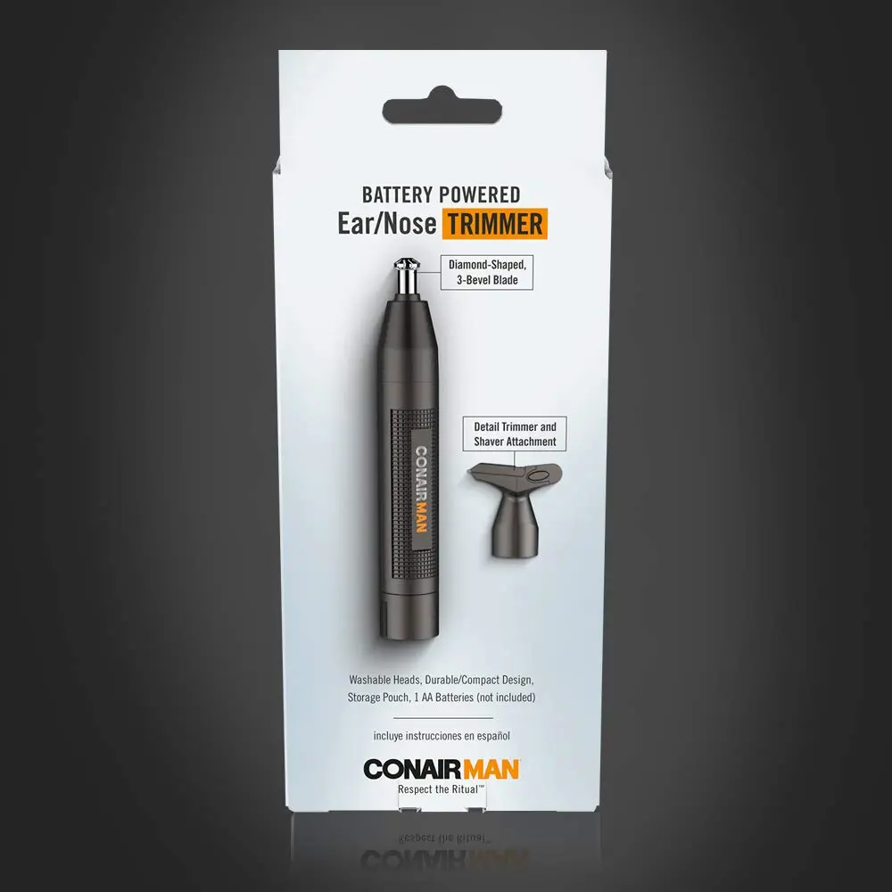 ConairMan Nose Hair Trimmer for Men | 360 Bevel Blade, Cordless, No Pull, No Snag, Detachable Attachments (1 Count) - view 6