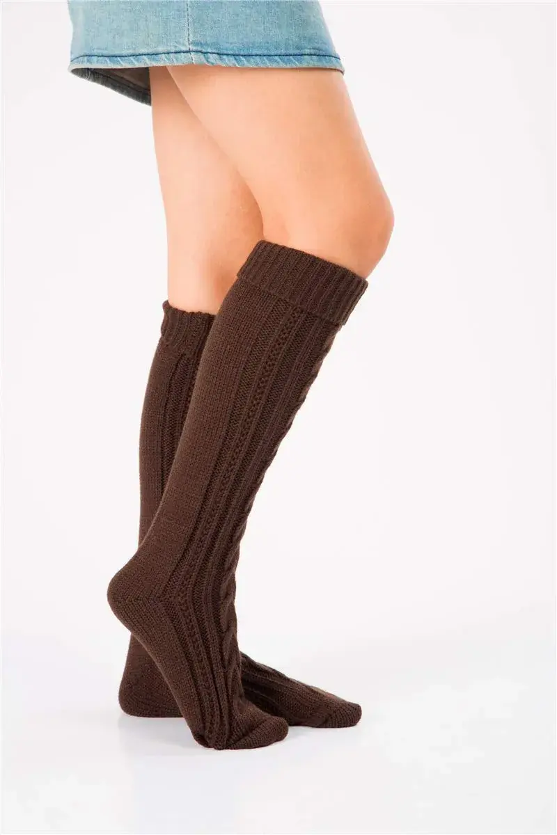 SherryDC Women's Cable Knit Knee High Boot Socks 55cm (21.65in) | Warm & Cozy Winter Leg Warmers - view 2