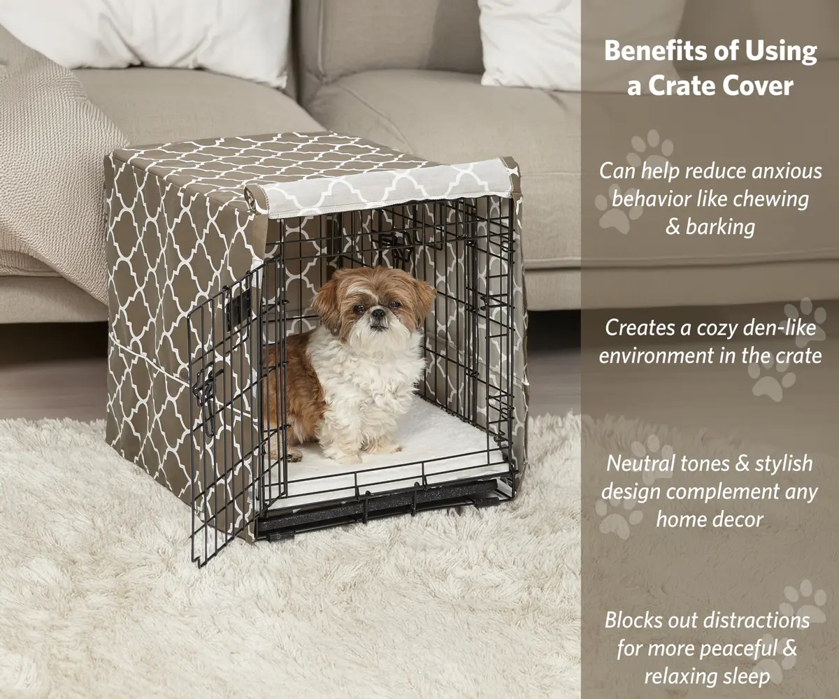 MidWest Homes for Pets Small Dog Crate Cover | Teflon Fabric Protector, Poly-Cotton, Fits 24-inch Crates - view 2