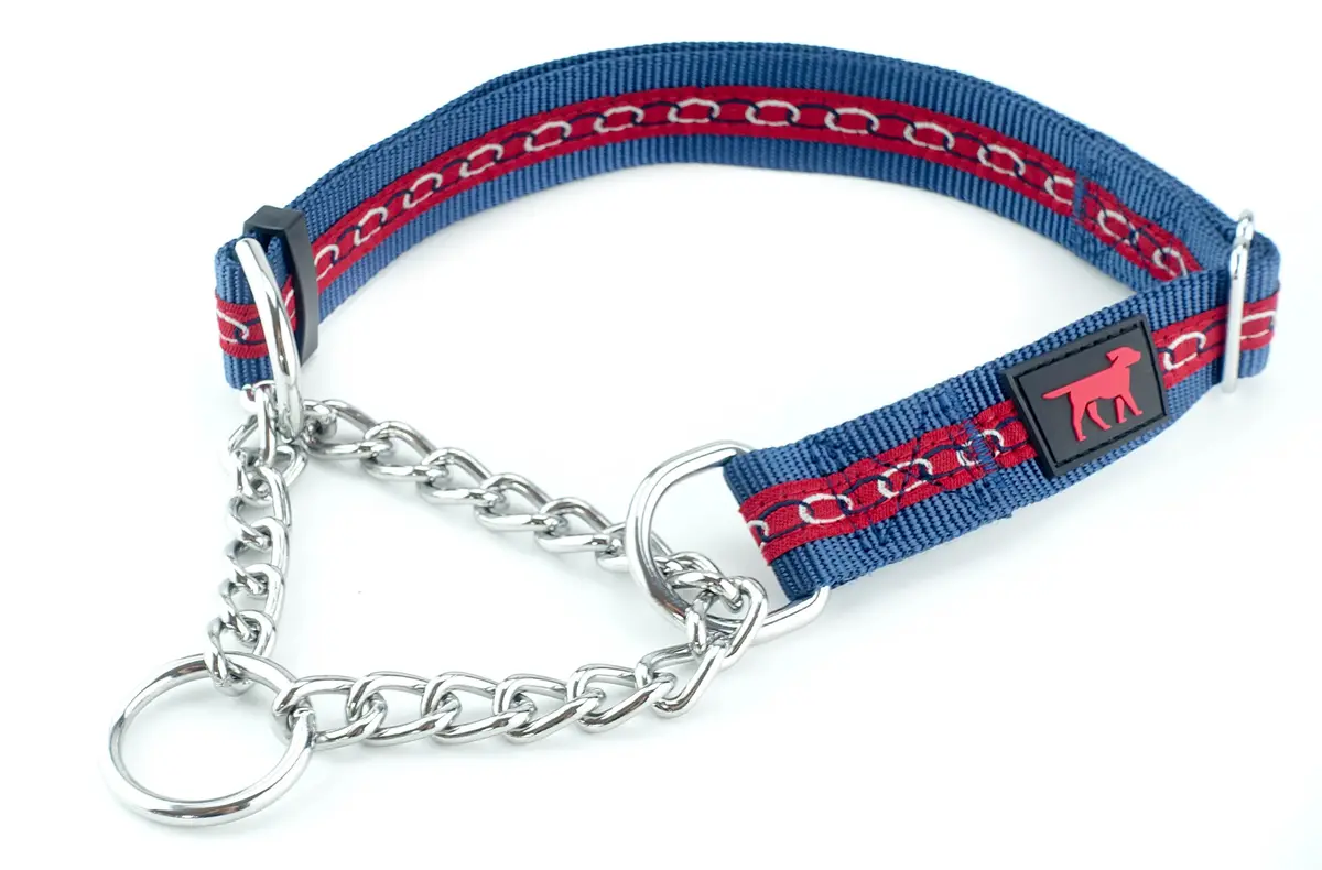 Tuff Pupper Martingale Dog Collar Large 18-26" Neck | Adjustable Nylon & Stainless Steel Chain for Training - main product image