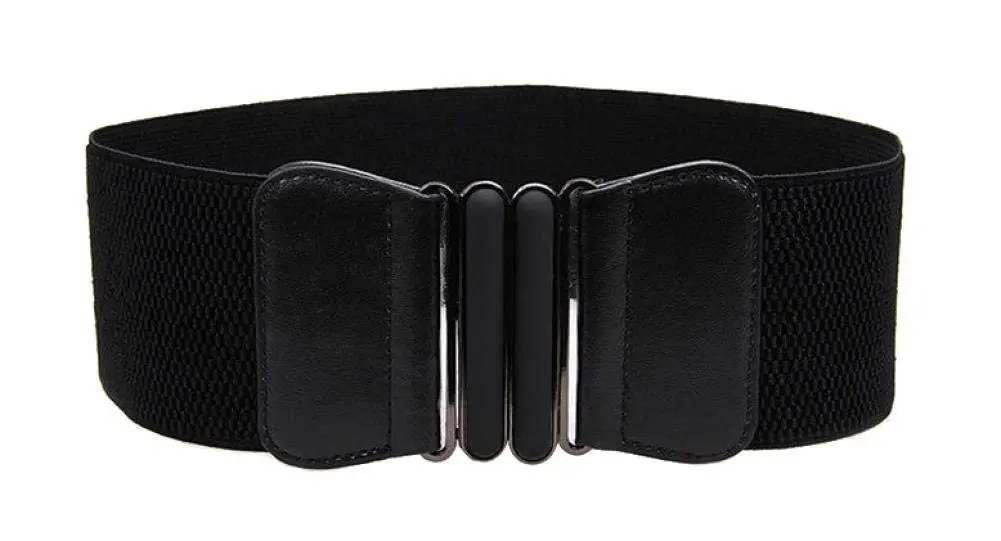 VOCHIC Wide Elastic Plus Size Belt for Women Cinch Waist Belt Stretch Waistband, Black, S-M(25"- 30") - main product image
