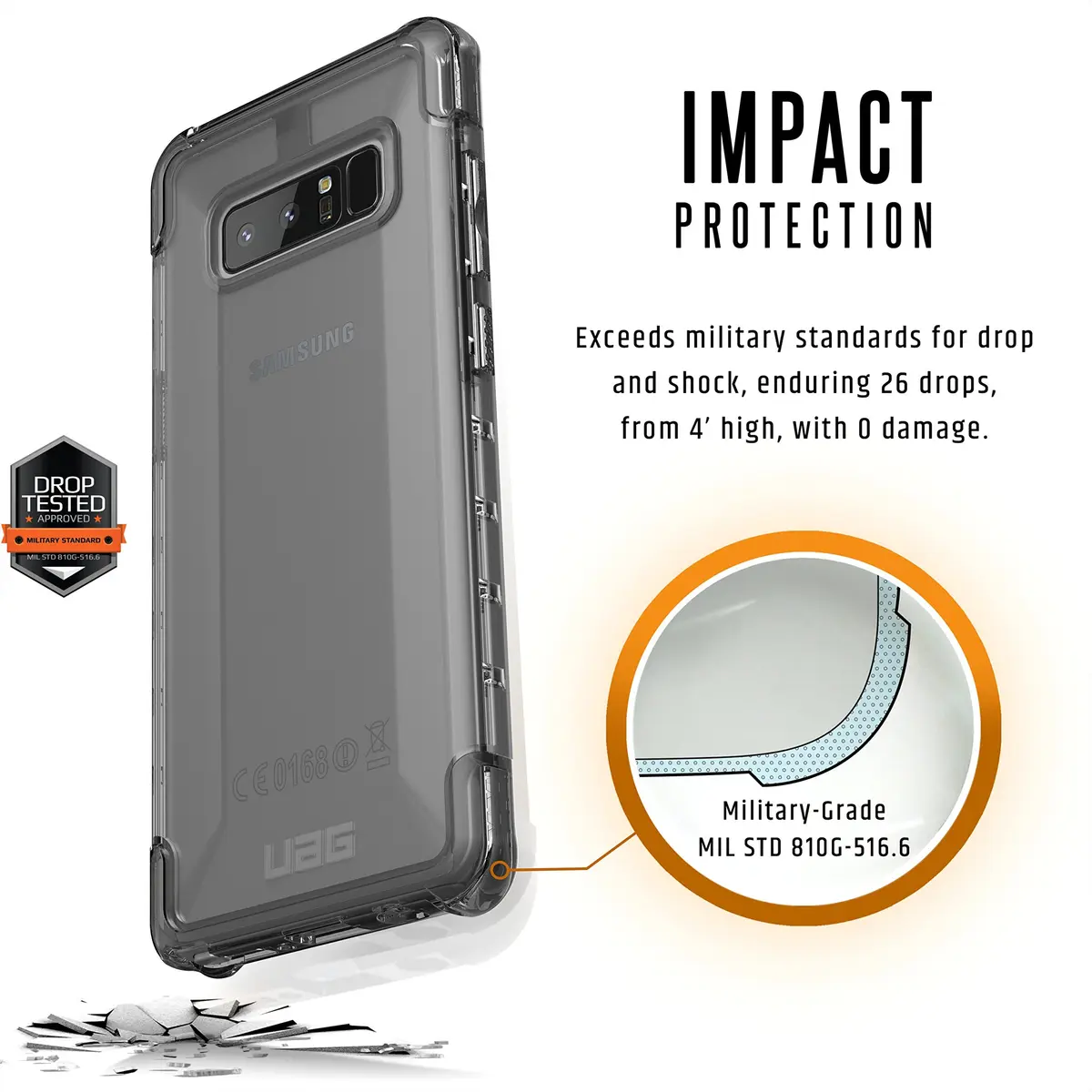 URBAN ARMOR GEAR UAG Samsung Note 8 Plyo Feather-Light Rugged Phone Case | Military Drop Tested - view 3