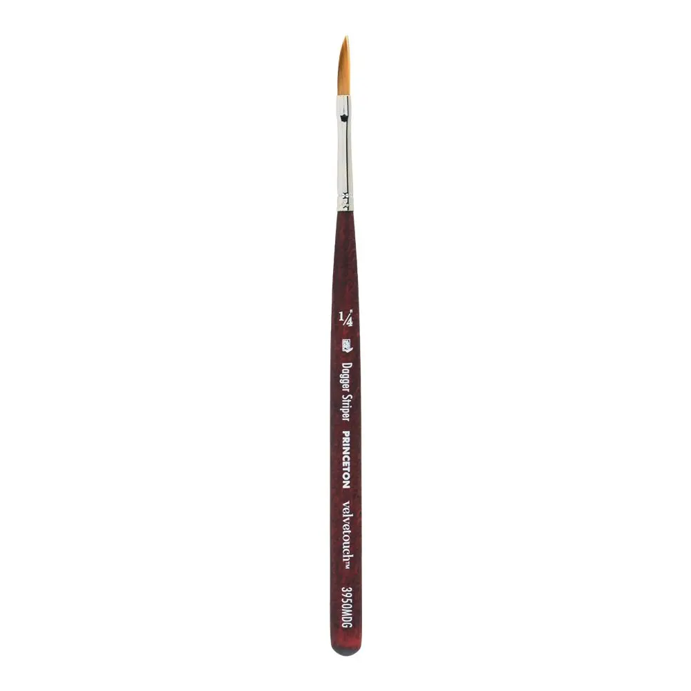 Princeton Velvetouch Series 3950 1/4 Inch Mini Dagger Striper Paint Brush for Acrylic Oil Watercolor | Synthetic Filaments - main product image