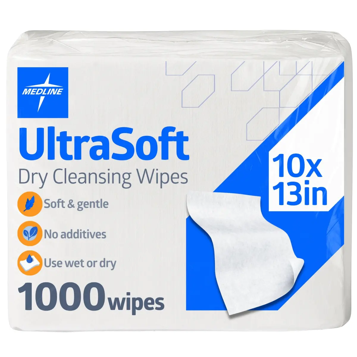 Medline Ultrasoft Dry Baby Wipes 1000 Count | Gentle Sensitive Skin Cleansing Cloths - main product image