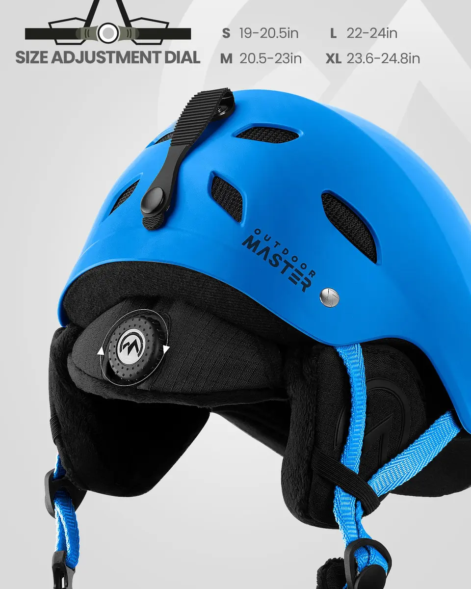 OutdoorMaster Kelvin Ski Helmet - Snowboard Helmet for Men, Women & Youth (Blue, Medium) | Reinforced ABS Shell & Shock-Absorbing EPS Core - view 2