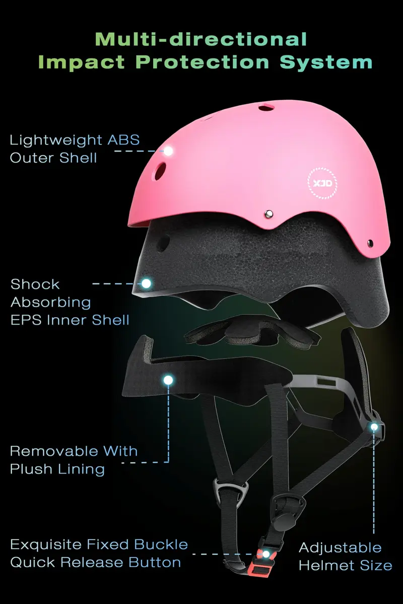 XJD Kids Bike Helmet Set for 3-14 Years | Adjustable, Impact-Absorbing Safety Gear - view 3