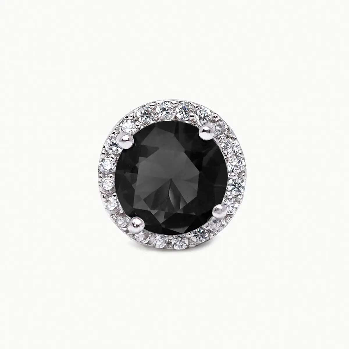 SWEETV Cubic Zirconia Stud Earrings 8mm | Elegant Rhinestone Jewelry for Women - view 3