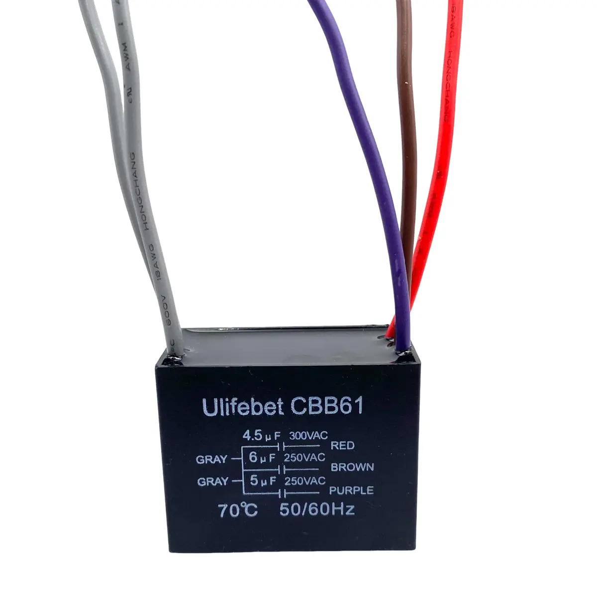 YJZR CBB61 Ceiling Fan Capacitor 4.5uf+6uf+5uf 5 Wire 250V | Controls Fan Speed & Start Mechanisms - view 5